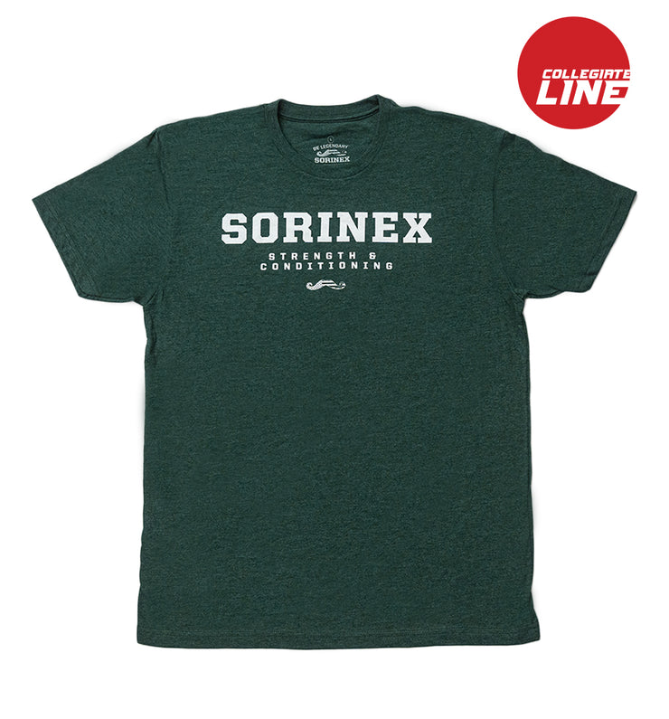 Collegiate Strength and Conditioning Tee - Forest Green / White