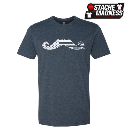 STACHE MADNESS - Navy Tee